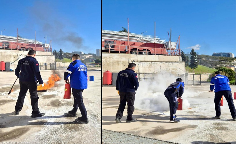 İzmir İtfaiyesi’nden zabıta personeline yangın güvenliği eğitimi