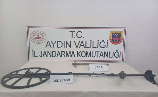 Aydın'da kaçak kazı yapan şüpheliye 2 gözaltı