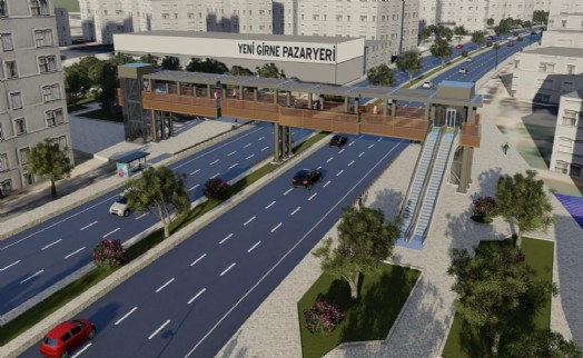 Yeni Girne Üst Geçidi yolda: Özel oturma alanlarıyla yayalar dinlenebilecek