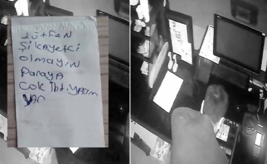 'Lütfen şikayetçi olmayın' notu bırakan hırsız yakalandı!