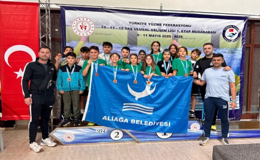 Aliağalı yüzücülerden madalya şov, 16 sporcu 16 madalya ile döndü