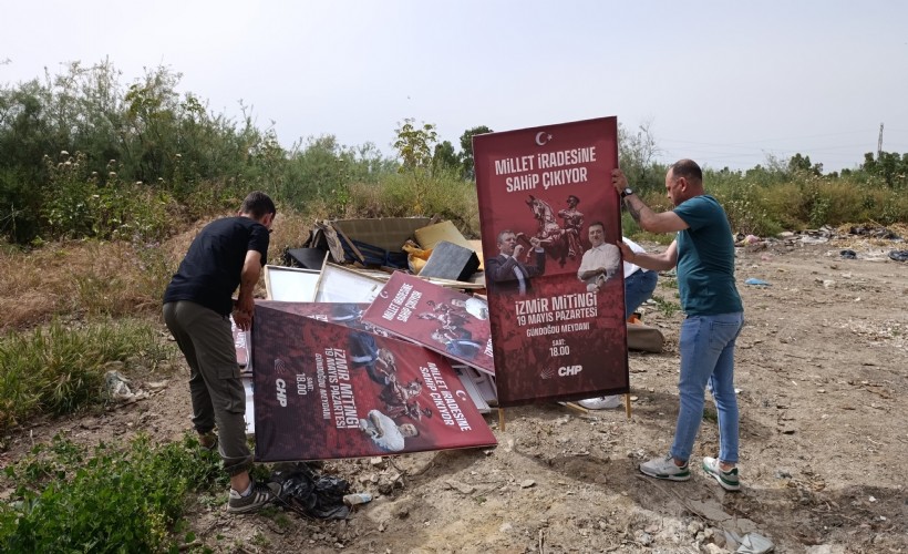 Efes Selçuk'ta 'afiş' krizi; CHP'nin 19 Mayıs mitingi afişleri toplatıldı