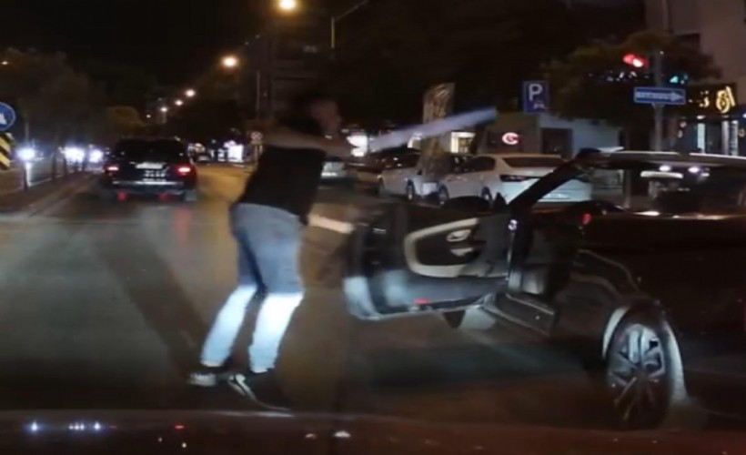 Tartıştığı motosikletlinin üzerine döner bıçağıyla yürüyen maganda tutuklandı