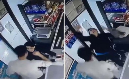 Zincir markette şok eden görüntüler: Mesai arkadaşı tarafından darbedildi!