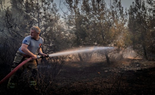 Aliağa ve Foça'da yangınla mücadele sürüyor