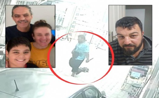 Baba ile oğlunu öldüren şüphelinin elinde bıçakla kaçtığı anlar kamerada
