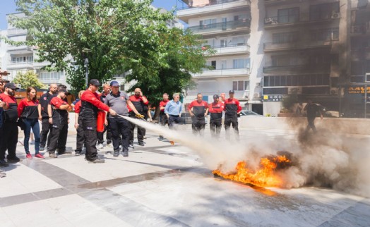 Balçova'da yangına karşı tatbikat