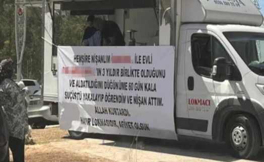 Düğününe günler kala aldatıldığını öğrendi.. Astığı pankart kenti ayağa kaldırdı