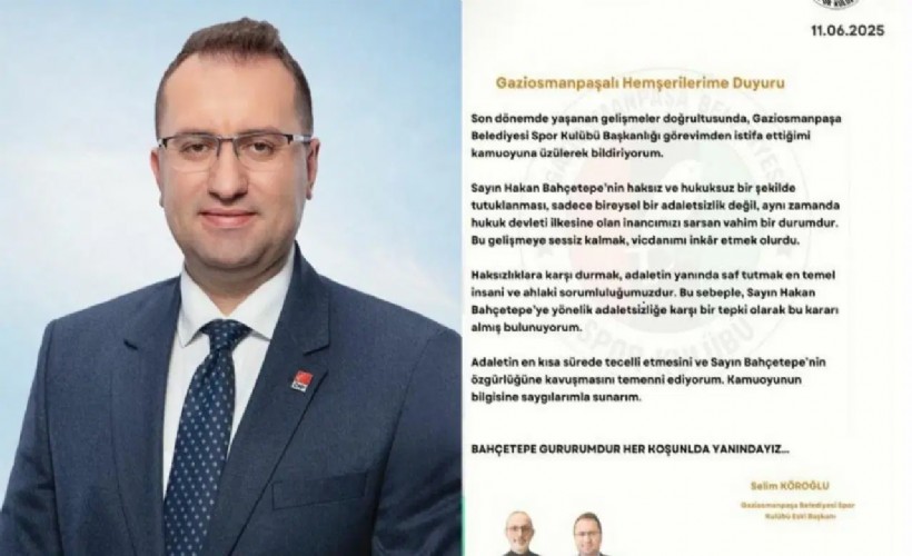 Gaziosmanpaşa Belediyesi Spor Kulübü Başkanı Köroğlu, görevinden istifa etti