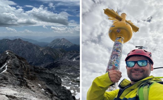 İzmirli dağcı, LÖSEV flamasını Almanya'nın zirvesine taşıdı