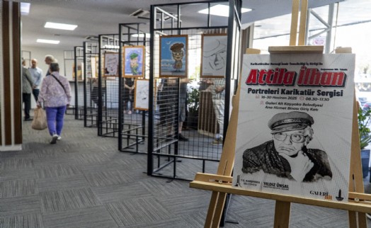 Karşıyaka'da Attila İlhan'ın 100. yaşına özel karikatür sergisi