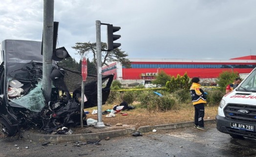Sinyalizasyon direğine çarpan aracın sürücüsünün öldüğü kaza kamerada