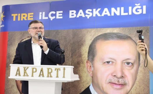 AK Parti İl Başkanı Saygılı Tire'de konuştu; Biz laf üretmeyiz; biz eser üretiriz, çözüm üretiriz
