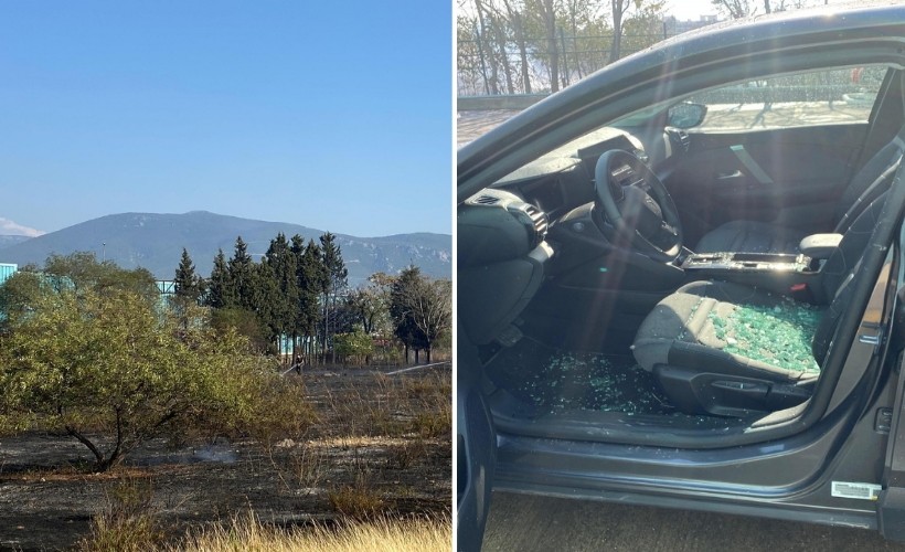 İzmir’de çıkan ot yangını AVM otoparkına sıçradı; 2 otomobilde hasar oluştu