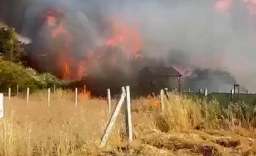 İzmir’de tarım arazisindeki yangında 8 ev zarar gördü