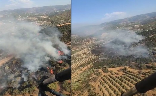 Tarım arazisindeki yangın 1 saatte söndürüldü