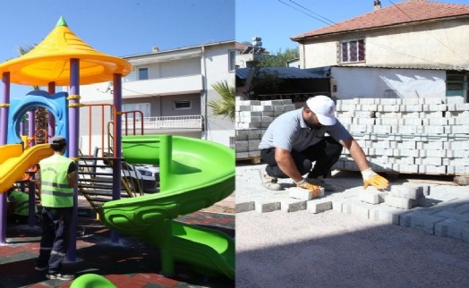 Çiğli'de yol ve park çalışmaları hız kesmeden devam ediyor