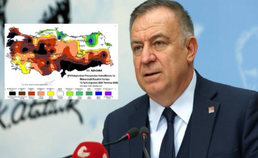 CHP'li Zeybek Türkiye'nin '12 aylık kuraklık haritası'nı paylaştı: İktidarın kurak aklı doğamızı kuruttu