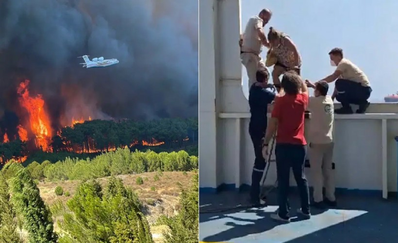 Çanakkale'de kabus giderek büyüyor: Halk feribotlarla tahliye ediliyor! 47 kişi dumandan etkilendi