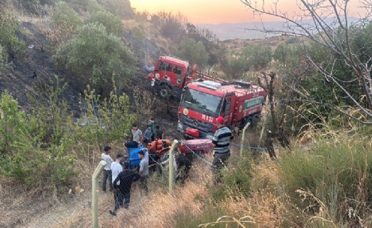 Maki ve zeytinlikteki yangın, ormana sıçramadan söndürüldü