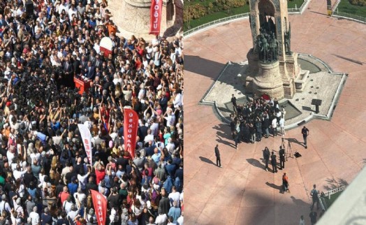 Kayyım Tekin'in yalnızlığı! '30 bin kişiyle gelirim' demişti.. Özel ise gümbür gümbür geldi