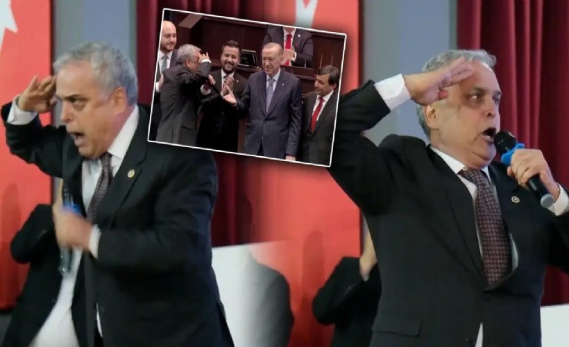 AK Parti'ye katılan Çakır'dan bu kez de Erdoğan'ın fotoğrafına asker selamı!