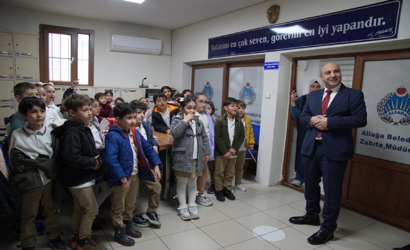 Aliağa Belediyesi Zabıta Müdürlüğü minik misafirlerini ağırladı