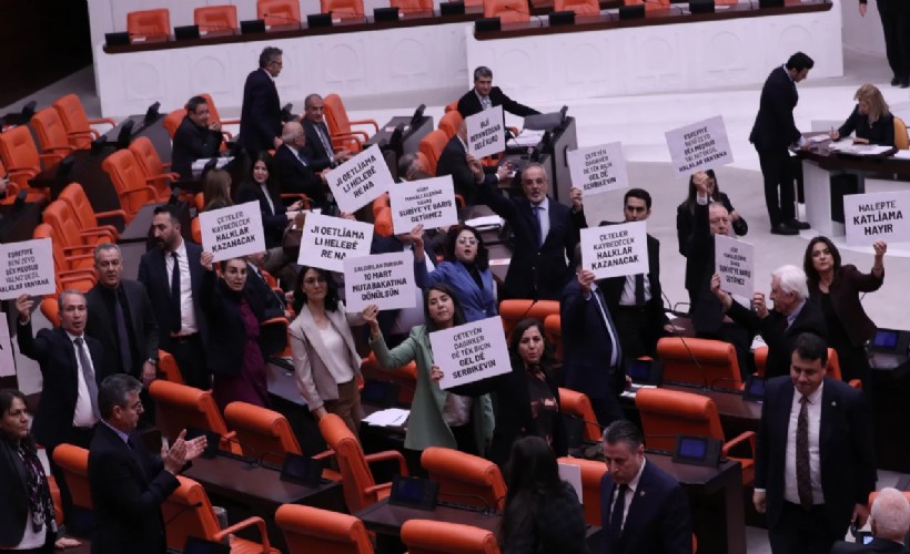 DEM Parti'den Meclis'te 'Suriye' protestosu