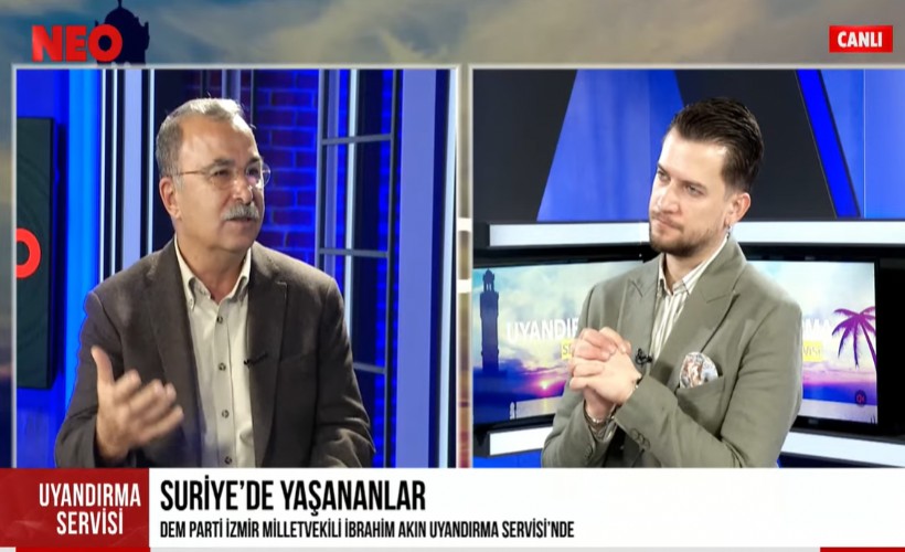 DEM Partili Akın NEO TV’de ‘Bayrak’ mesajı verirken, İzmir’in yönetim anlayışını eleştirdi