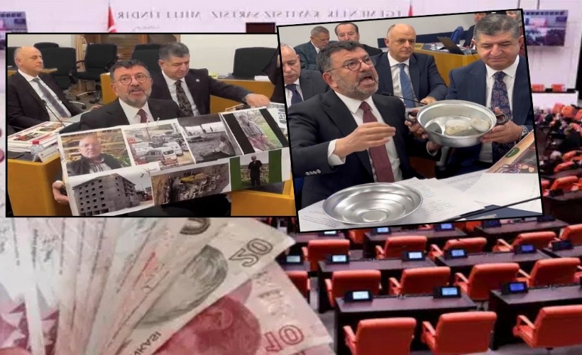 En düşük emekli maaşı düzenlemesi Meclis'te: CHP'den tabutlu, tencereli protesto!