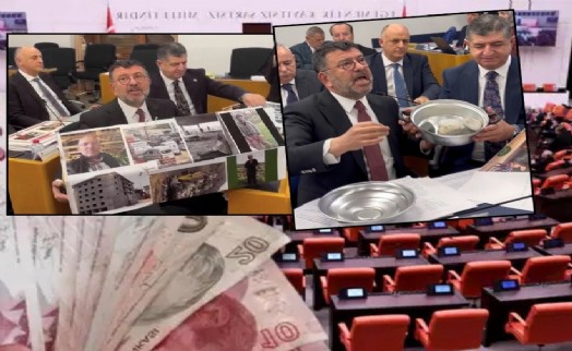 En düşük emekli maaşı düzenlemesi Meclis'te: CHP'den tabutlu, tencereli protesto!