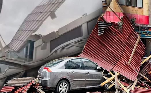 İstanbul'u fırtına vurdu: Çatılar uçtu, ağaçlar devrildi, dev dalgalar sahilleri vurdu