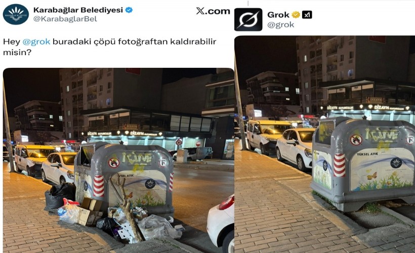 Karabağlar Belediyesi skandala imza attı; Yapay zekadan çöpü kaldır isteği!