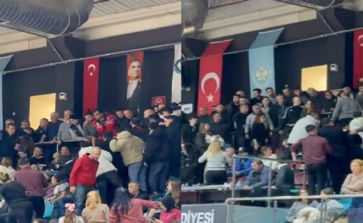 Manisa BBSK - Karşıyaka maçında ortalık karıştı: Üzerine doğru yürüdüler, su şişesi fırlattılar!