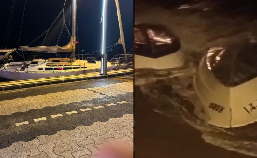 Muğla'da kuvvetli fırtınada 1 yat karaya sürüklendi, 8 balıkçı botu battı