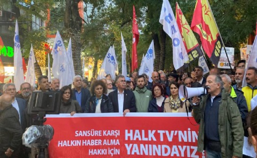 Halk TV için Ankara'da açıklama: 'Özgür basın susturulamaz'