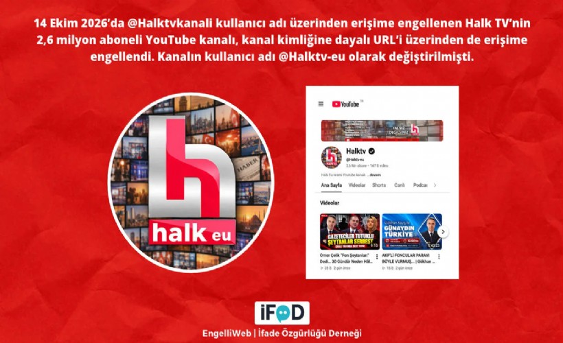Halk TV'nin YouTube kanalına bir erişim engeli daha