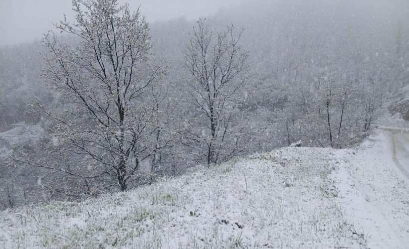 Manisa’nın yüksek kesimlerine kar yağdı