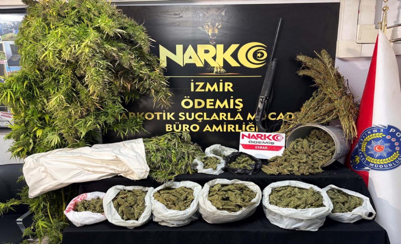 Ödemiş'te 7 kilo 671 gram esrar ele geçirildi