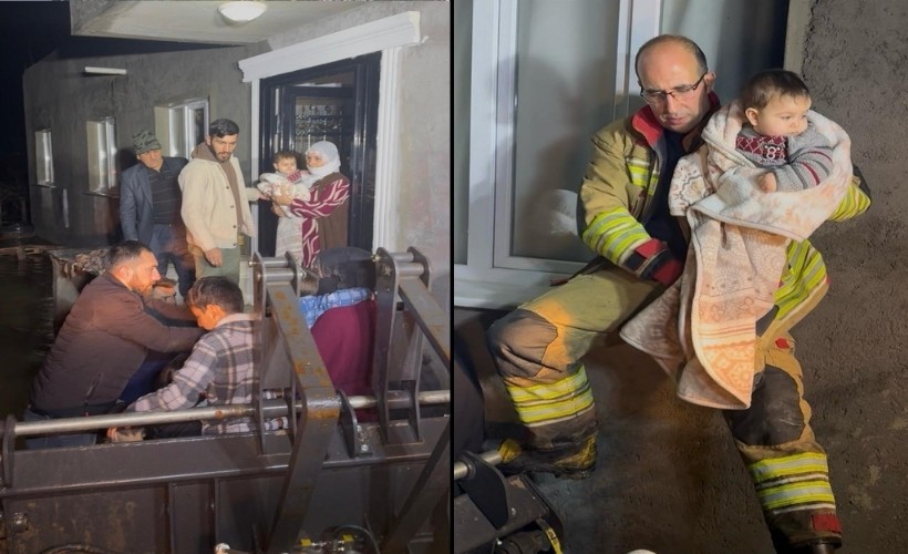 Manisa'da selde mahsur kalan 11 kişilik aile kurtarıldı