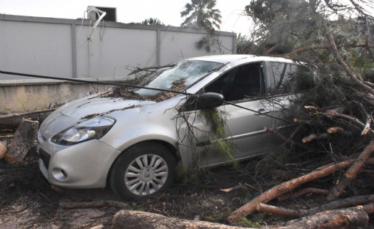İzmir'de kuvvetli rüzgar etkili oldu; Hayatı olumsuz etkiledi...