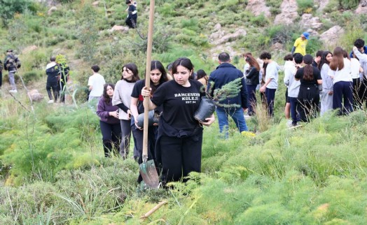 Bodrum'da yanan hatıra ormanını yeşertmek için 1500 fidan dikildi