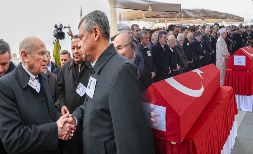 Özel ile Bahçeli cenazede bir araya geldi: Katar şehitleri son yolculuğuna uğurlandı