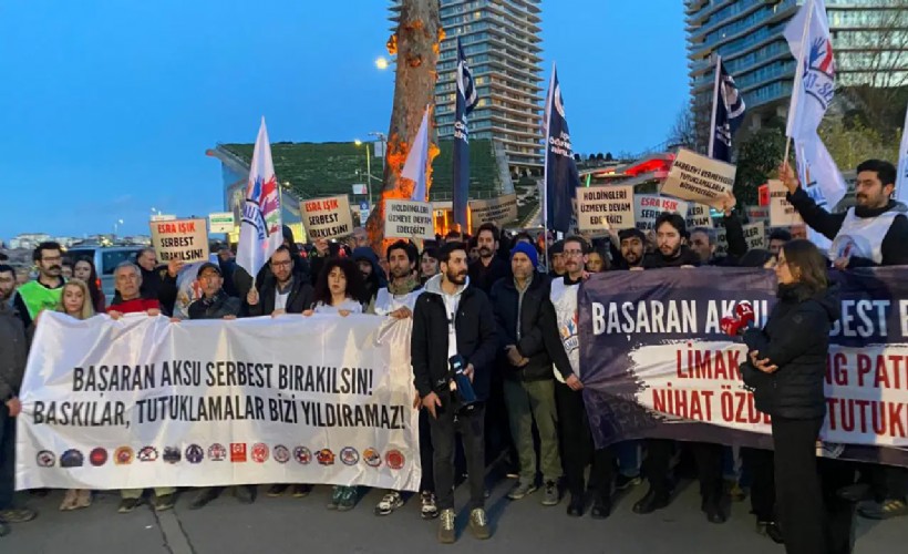 Başaran Aksu'nun tutuklanmasına Limak önünde protesto: 'Yargı holdinglerin safında!'