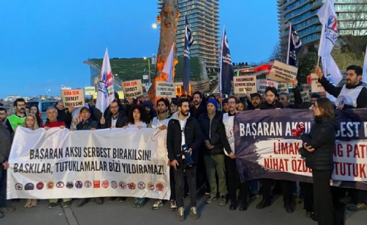 Başaran Aksu'nun tutuklanmasına Limak önünde protesto: 'Yargı holdinglerin safında!'