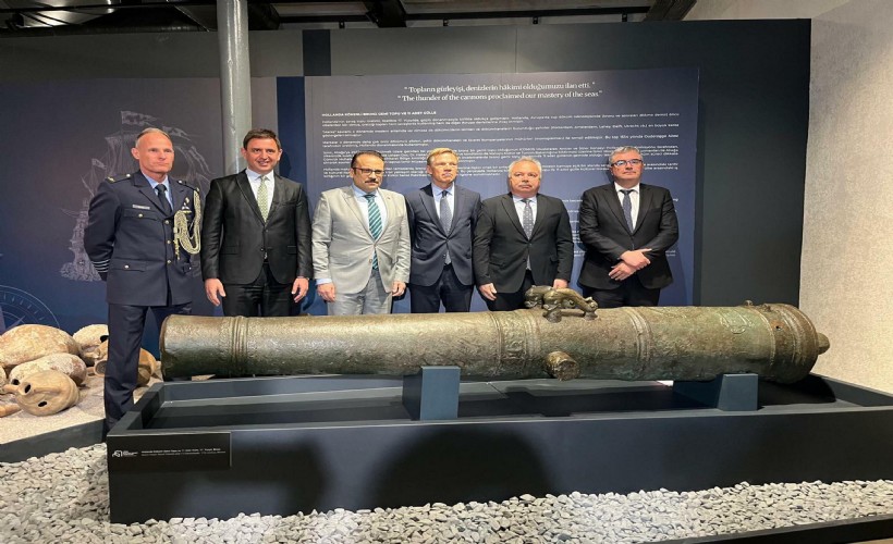 Söküme gelen gemiden çıkan 17. yy'dan kalma top Kültür Sanat Fabrikası'nda