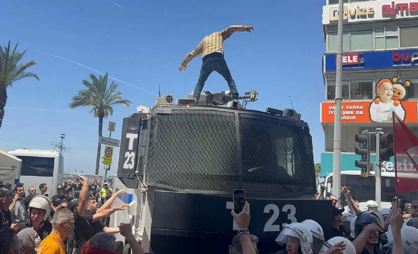 İzmir'de TOMA'nın üstüne çıkmıştı: Çıkarıldığı mahkemece tutuklandı!
