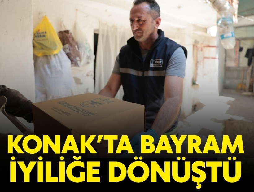 Konak’ta bayram iyiliğe dönüştü: Bağışlar sofralara ulaştırıldı