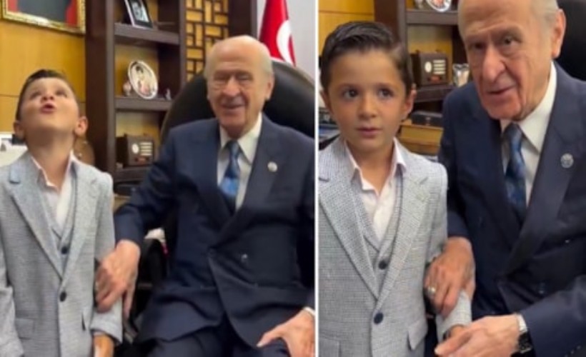Bahçeli’ye şiir okuyup uludu: Minik öğrenciyi bir konuda uyardı