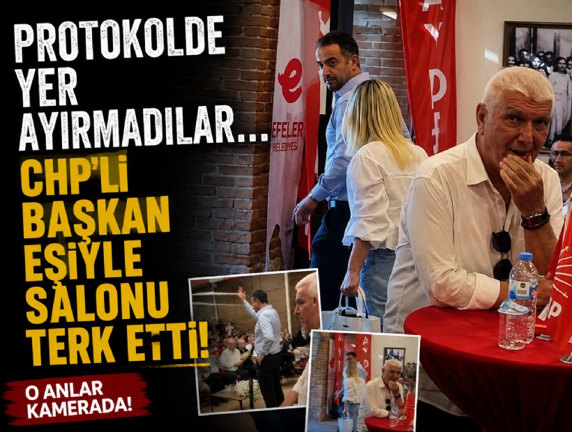 CHP'li belediye başkanı eşiyle salonu terk etti!